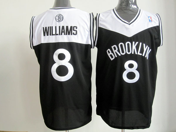 NBA Brooklyn Nets 8 Deron Williams Authentic Road Black Jersey